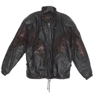 Winlit Vintage Jacket Leather Whimsigoth Boho Goth Punk Romantic Black Small